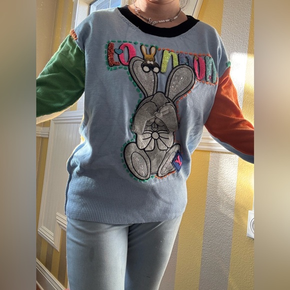 Colorful Bunny Patch Sweater New - Picture 4 of 9